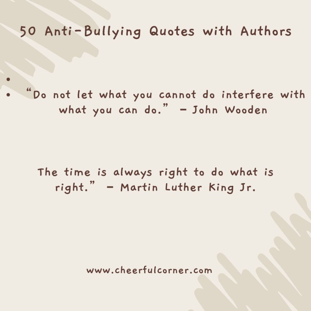 50 Anti-Bullying Quotes with Authors