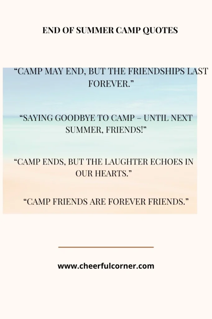 End Of Summer Camp Quotes