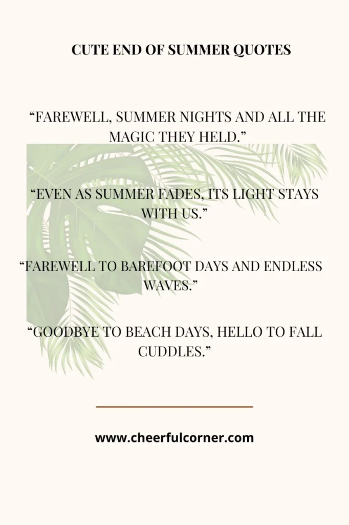 Cute End Of Summer Quotes