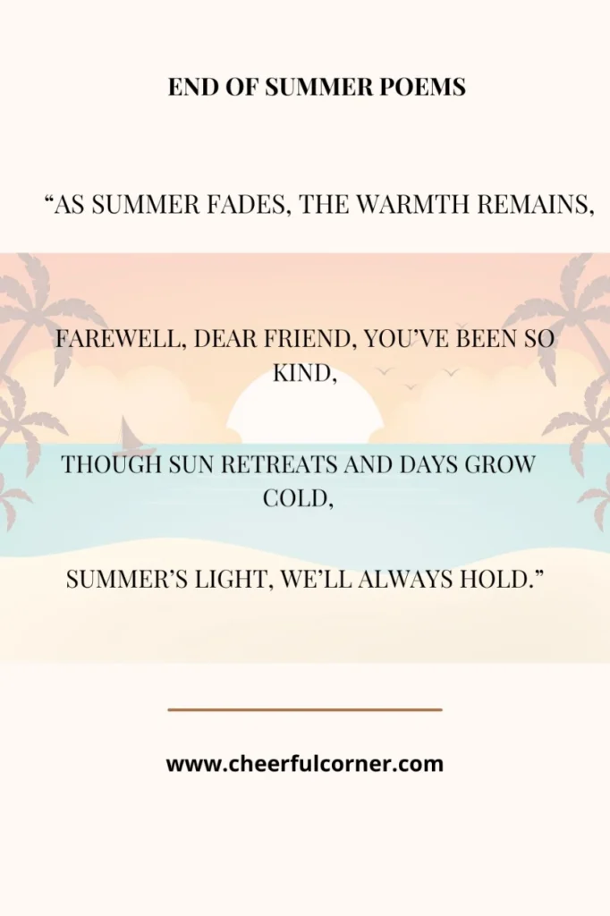 End Of Summer Poems