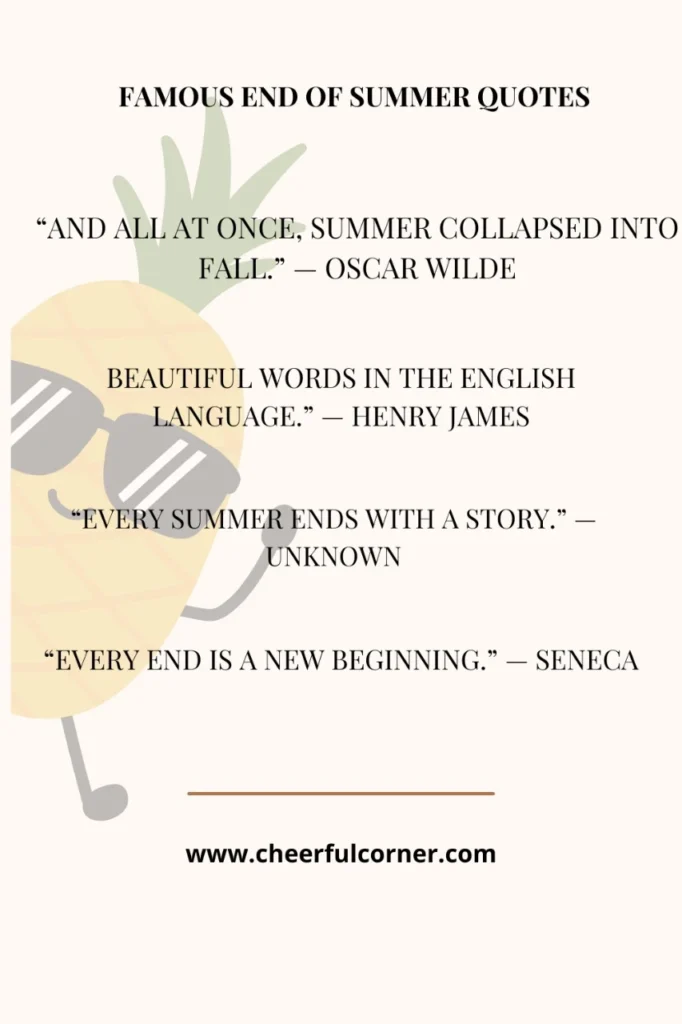 Famous End Of Summer Quotes