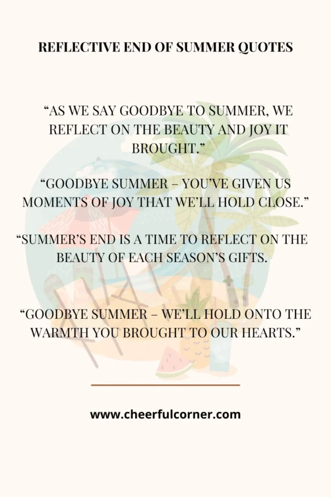 Reflective End of Summer Quotes