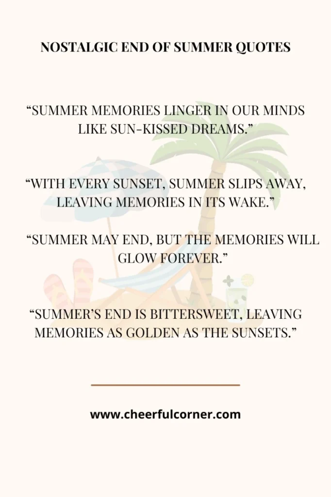 Nostalgic End of Summer Quotes