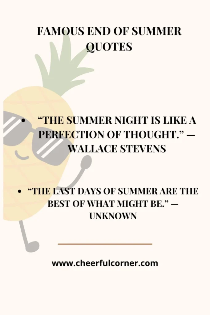 Famous End Of Summer Quotes