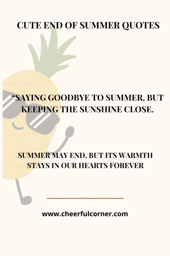 Cute End Of Summer Quotes