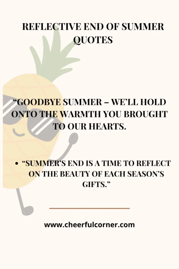 Reflective End of Summer Quotes