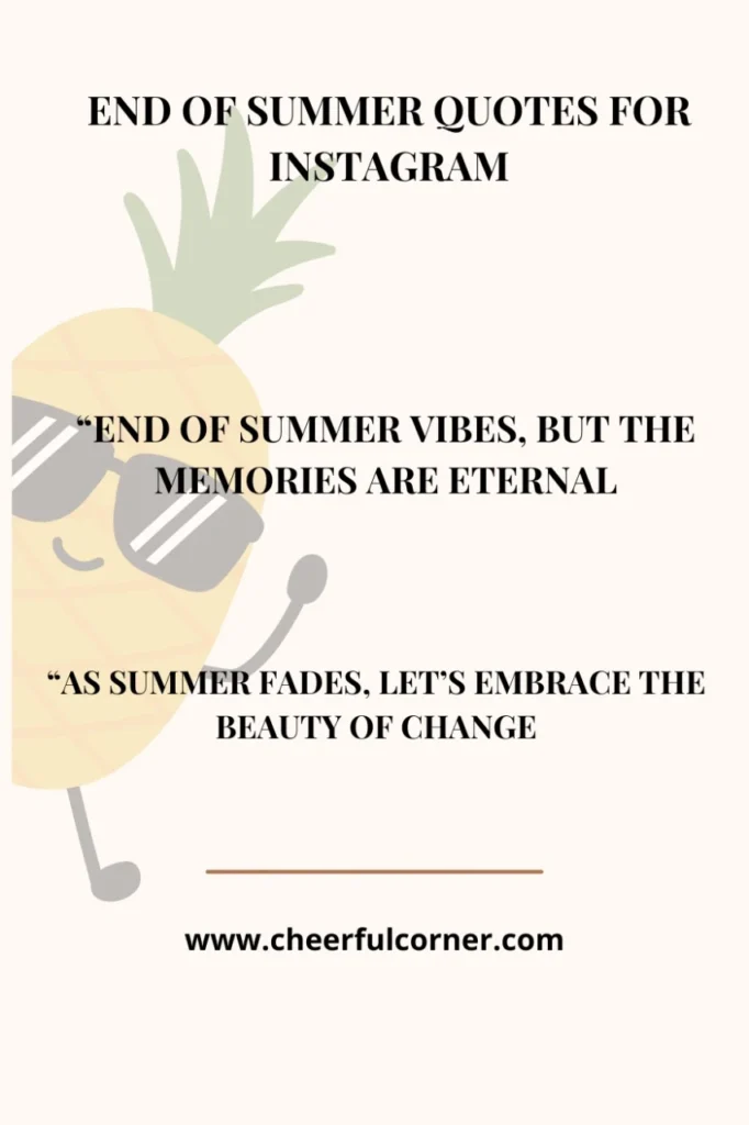 End Of Summer Quotes For Instagram