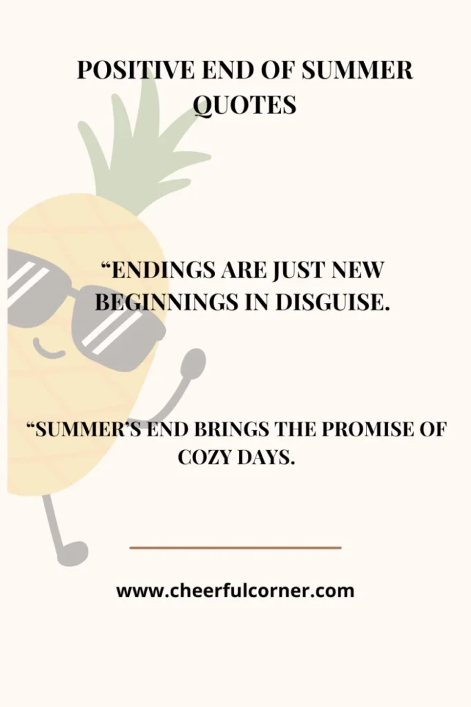 Positive End Of Summer Quotes