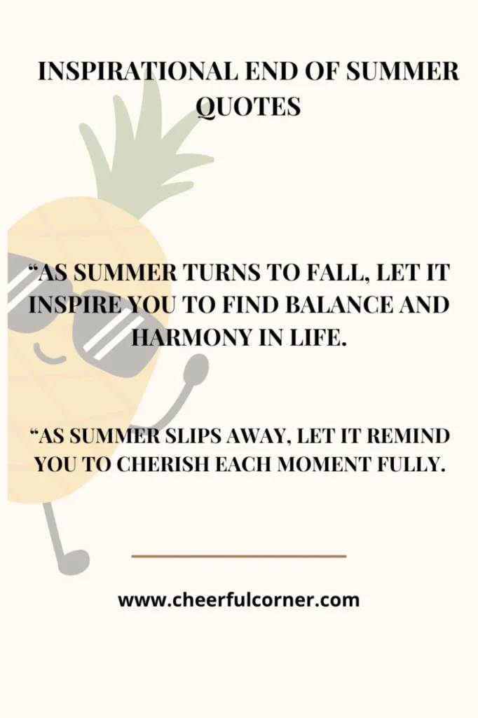 Inspirational End of Summer Quotes