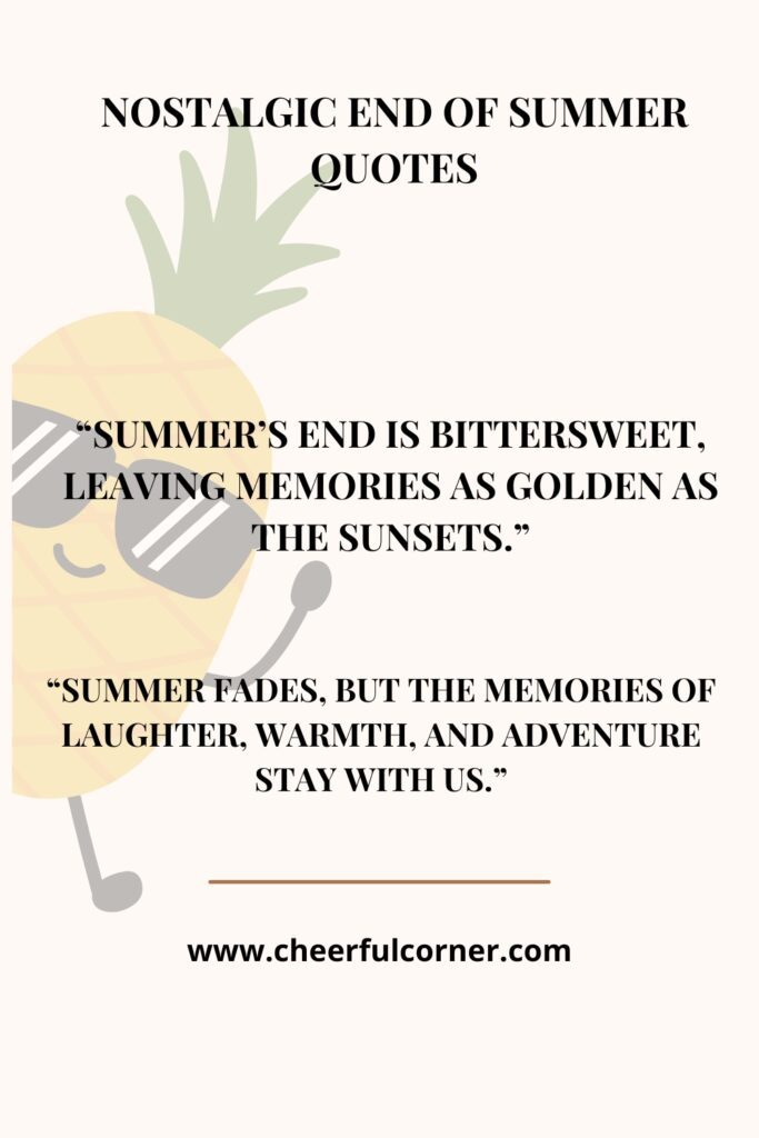 Nostalgic End of Summer Quotes